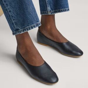 Everlane Black Leather Flats
